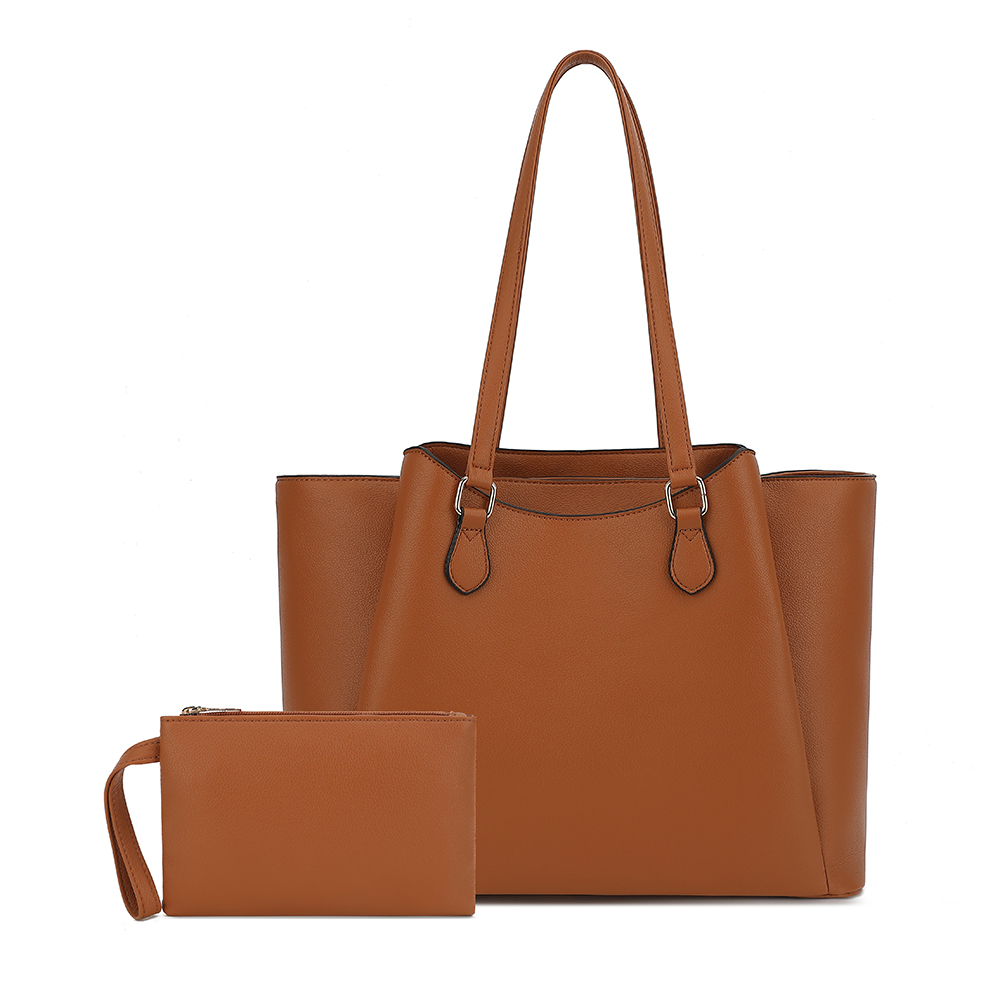 Leather Work Handbags - กระเป๋าโท้ทสำหรับผู้หญิง, กระเป๋าสะพายไหล่หนัง PU ขนาดใหญ่พร้อมกระเป๋าเล็ก, กระเป๋าใส่แล็ปท็อปขนาด 13.5