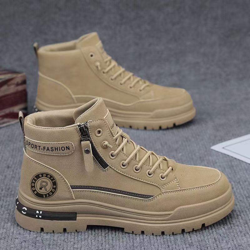 Leatherwork Boots - รองเท้าบูทหุ้มข้อผู้ชายสไตล์เรโทร รองเท้าทำงาน รองเท้าเดินป่า รองเท้าปีนเขา สำหรับฤดูใบไม้ร่วง ทนทานต่อการสึกหรอ