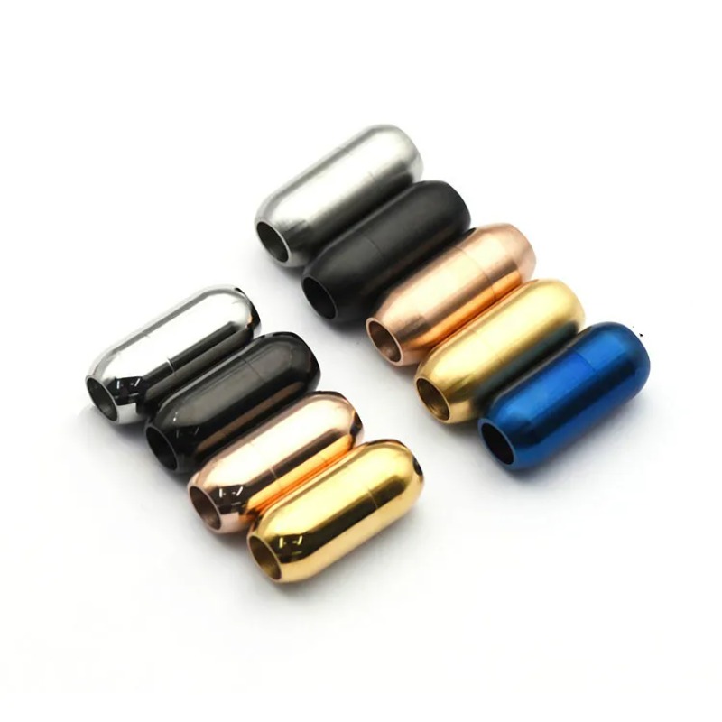 Leatherwork Diy - 5 ชิ้น/ล็อตสแตนเลสสตีลแม่เหล็ก Clasps End Hole 5