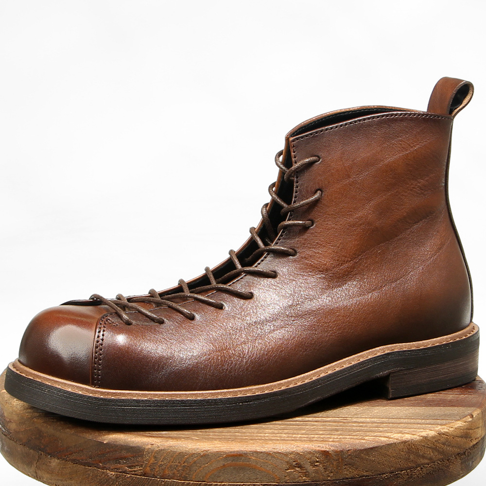 รองเท้าบูทข้อสั้นหนังแท้ทรงหัว - Leatherwork Boots บทวิจารณ์และราคา