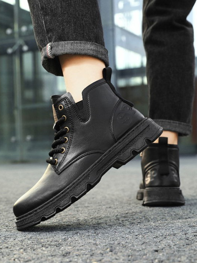 ​ รองเท้าบูทหนังหุ้มข้อสูงแบบม - Leatherwork Boots บทวิจารณ์และราคา