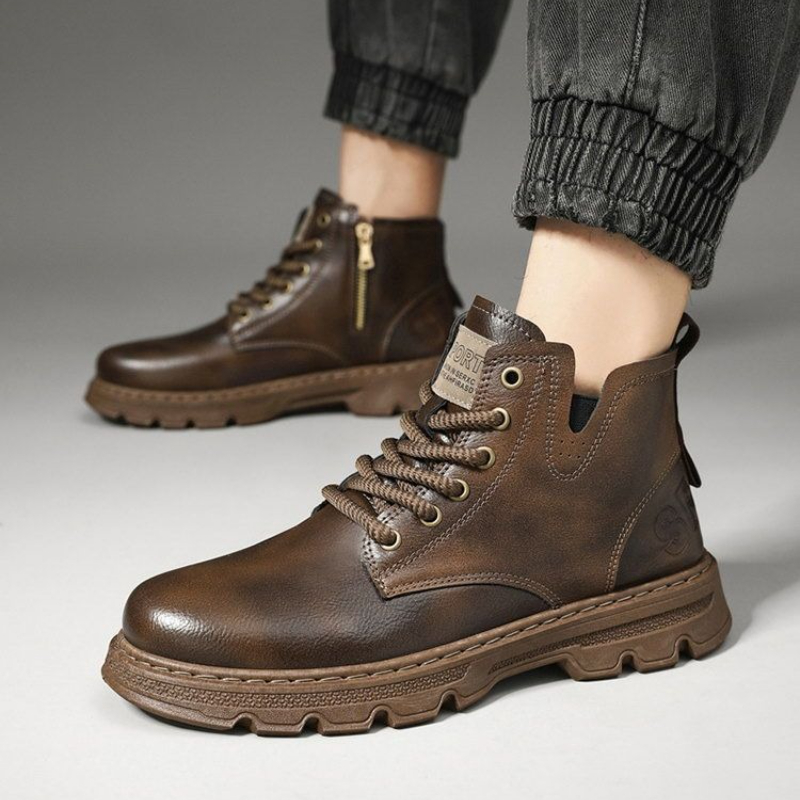 ​ รองเท้าบูทหนังหุ้มข้อสูงแบบม - Leatherwork Boots บทวิจารณ์และราคา