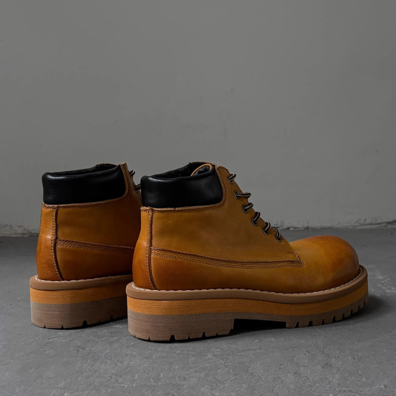 รองเท้าบูทข้อเท้าผู้ชายสไตล์อั - Leatherwork Boots บทวิจารณ์และราคา