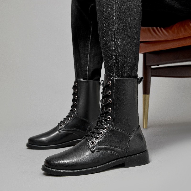 รองเท้าบูทหนังหุ้มข้อสูง รองเท - Leatherwork Boots บทวิจารณ์และราคา