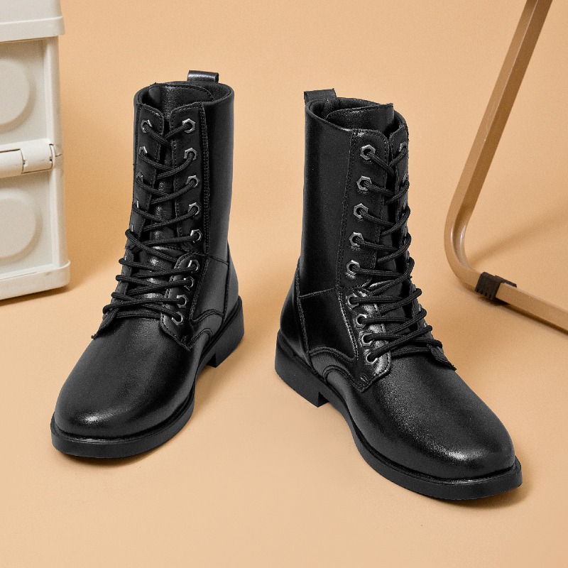 รองเท้าบูทหนังหุ้มข้อสูง รองเท - Leatherwork Boots บทวิจารณ์และราคา