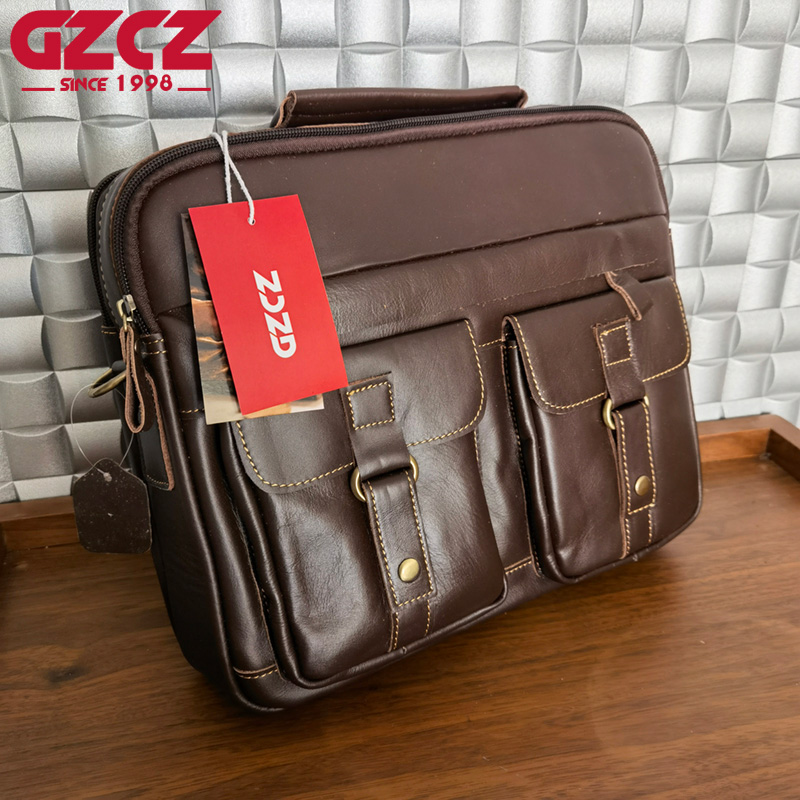 GZCZ กระเป๋าถือผู้ชาย กระเป๋าค - Leather Work Handbags บทวิจารณ์และราคา