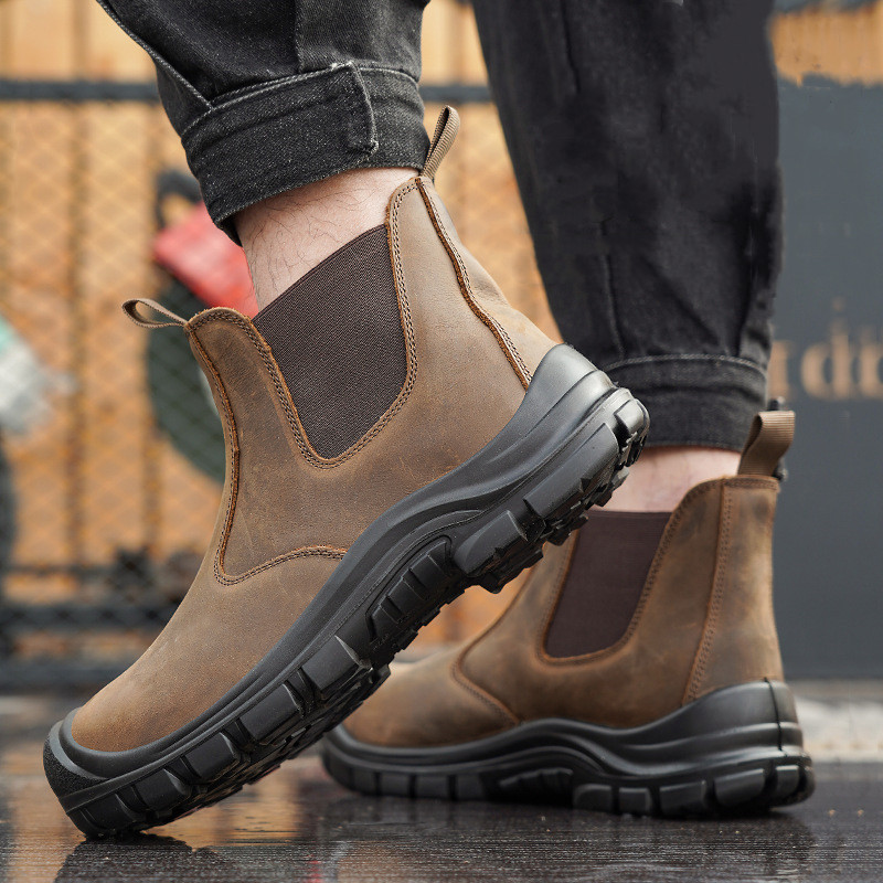 ผู้ชายขนาดใหญ่แฟชั่น Steel Toe - Leatherwork Boots บทวิจารณ์และราคา