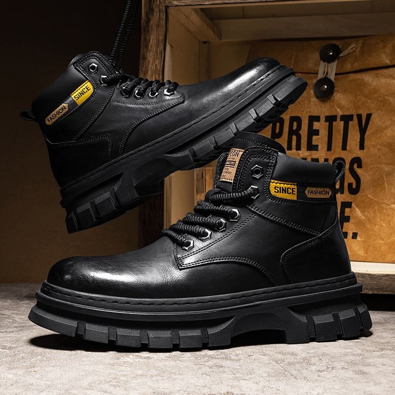 Vintage Men Platformข้อเท้ารอง - Leatherwork Boots บทวิจารณ์และราคา