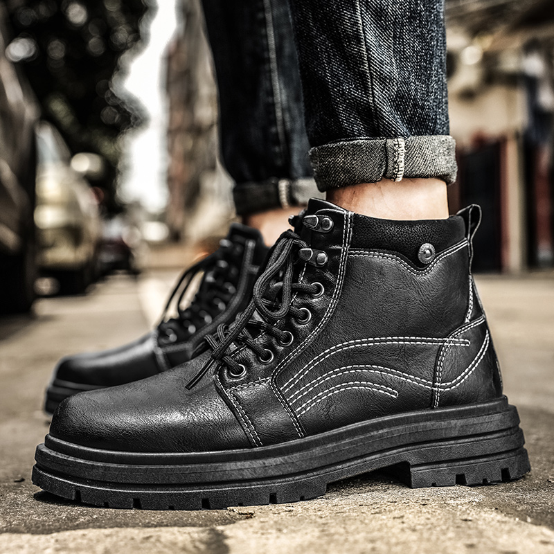 รองเท้าบูทหุ้มข้อสูงสี่ฤดู สีพ - Leatherwork Boots บทวิจารณ์และราคา