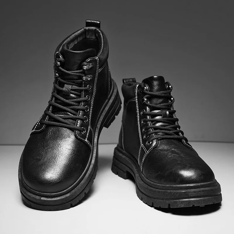 รองเท้าบูทหุ้มข้อสูงสี่ฤดู สีพ - Leatherwork Boots บทวิจารณ์และราคา