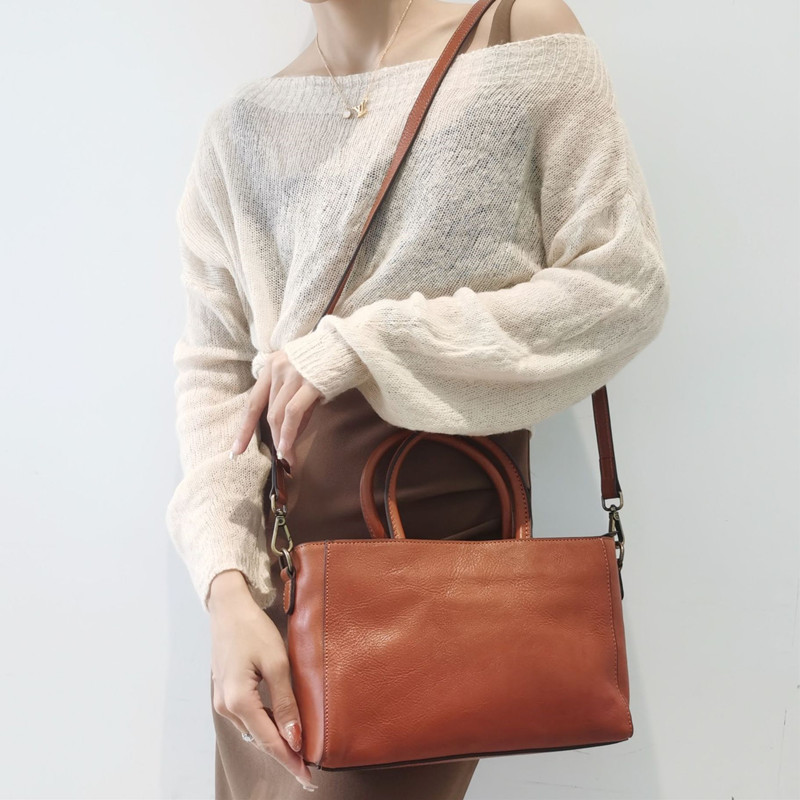 กระเป๋ามีที่จับกระเป๋าหนังวัวธ - Leather Work Handbags For Women บทวิจารณ์และราคา
