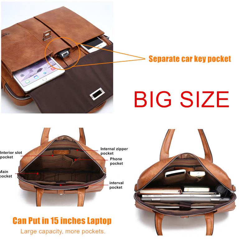 กระเป๋าเอกสารหนังสำหรับผู้ชาย  - Leather Work Handbags บทวิจารณ์และราคา