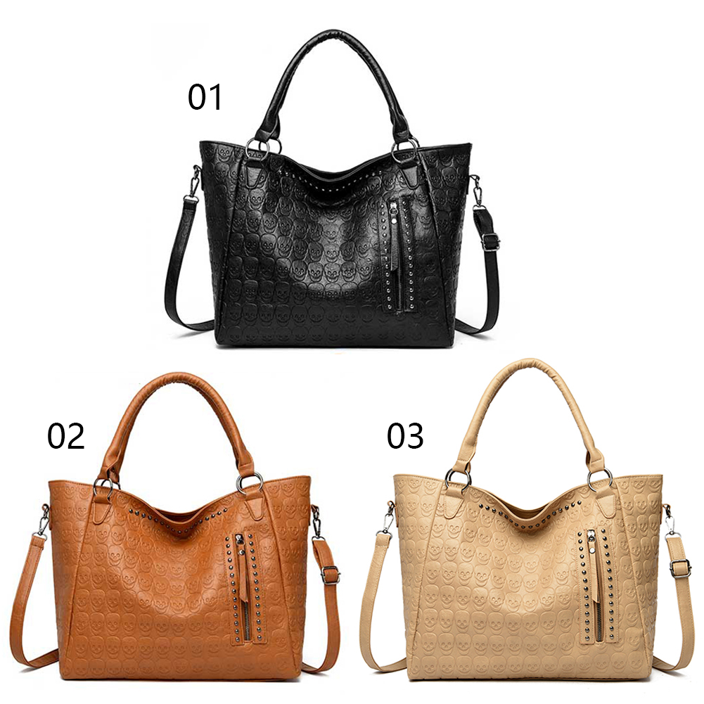 กระเป๋าสะพายข้างลายหัวกะโหลกสไ - Leather Work Handbags For Women บทวิจารณ์และราคา