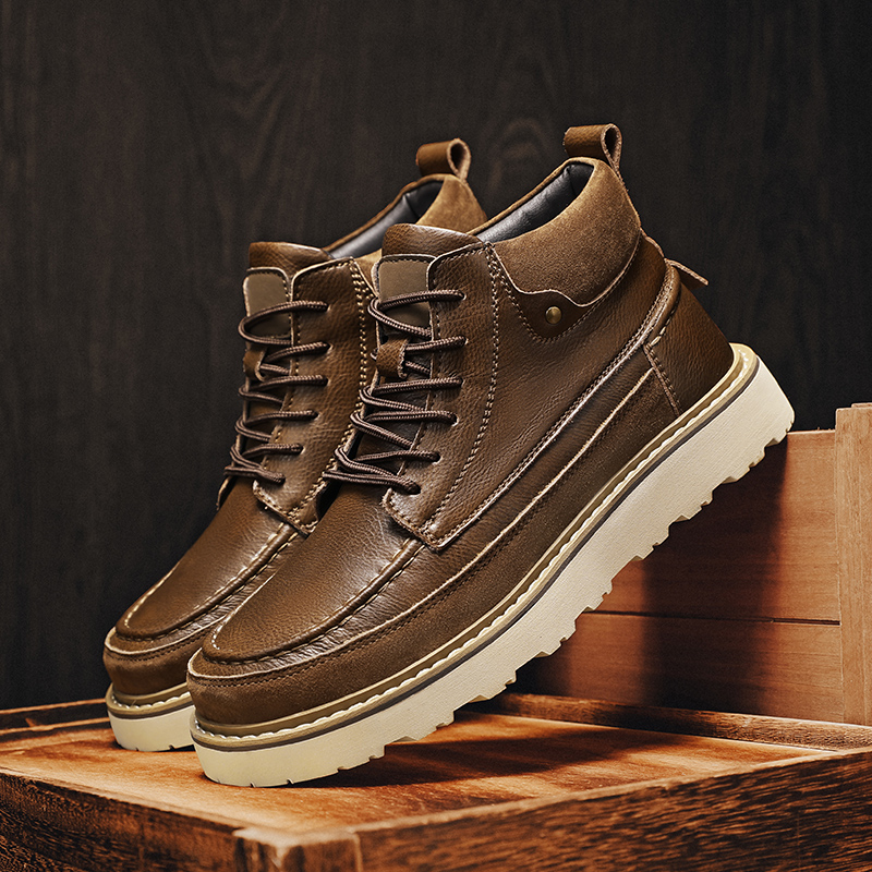 รองเท้าบูทข้อสูงบุขนแกะสีน้ำตา - Leatherwork Boots บทวิจารณ์และราคา
