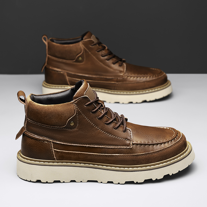 รองเท้าบูทข้อสูงบุขนแกะสีน้ำตา - Leatherwork Boots บทวิจารณ์และราคา