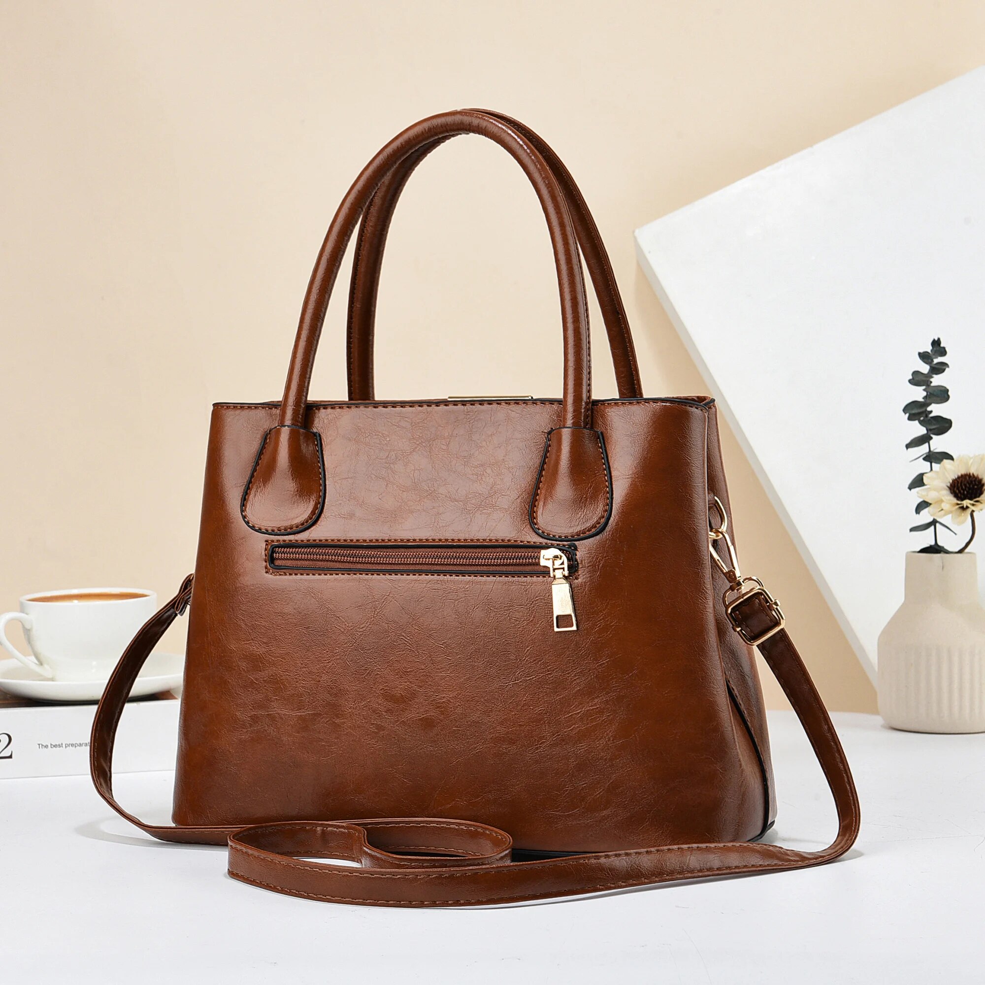 กระเป๋าถือสีทึบย้อนยุคสำหรับผู - Leather Work Handbags For Women บทวิจารณ์และราคา
