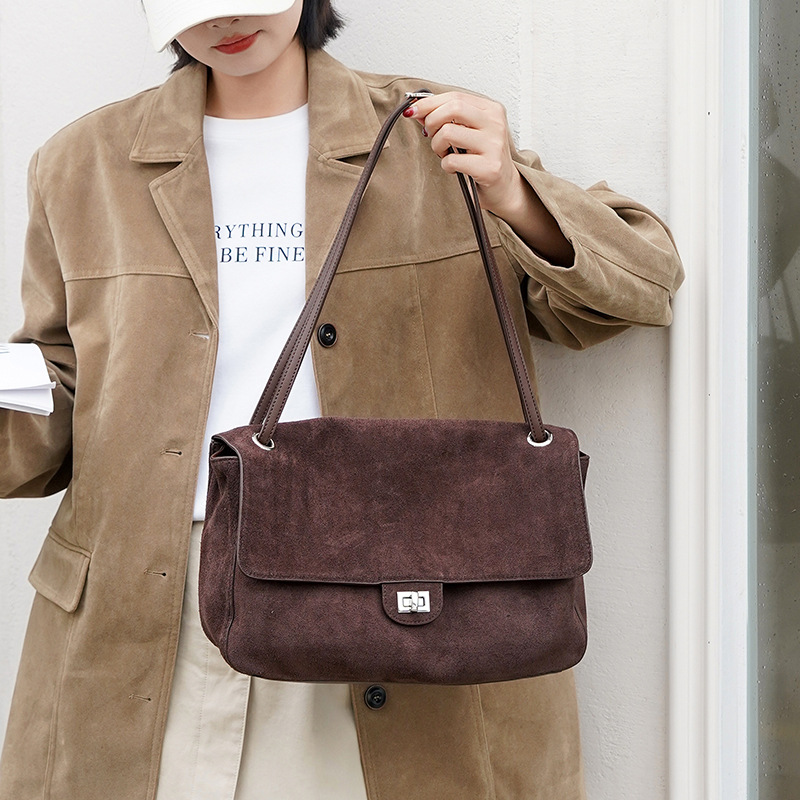 กระเป๋าหนังกลับแท้สะพายไหล่สำห - Leather Work Handbags For Women บทวิจารณ์และราคา